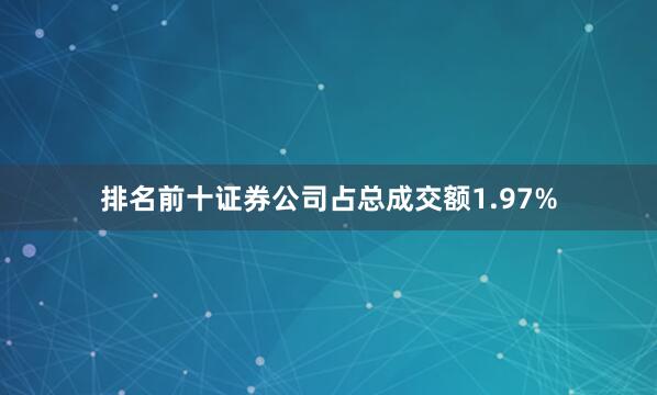 排名前十证券公司占总成交额1.97%